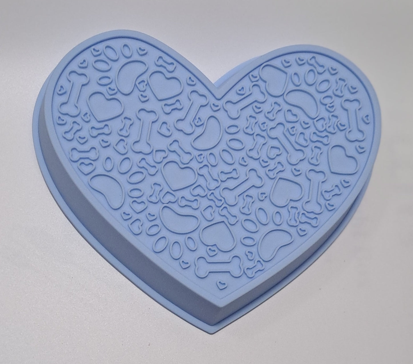 Slow Feeder Bowl 2 in 1 - Heart Light Blue