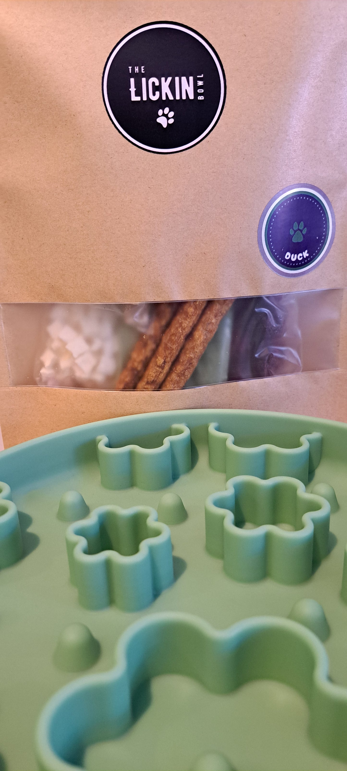 Slow Feeder Bowl - Spring Flower Mint Green