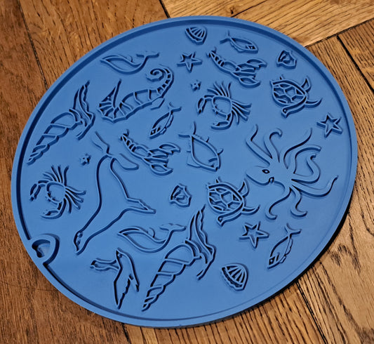 Under the Sea Lick Mat Blue