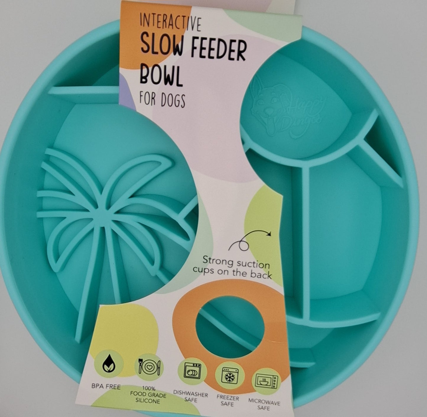 Happy Dingos Coco Loco Interactive Slow Feeding Bowl (Seafoam)