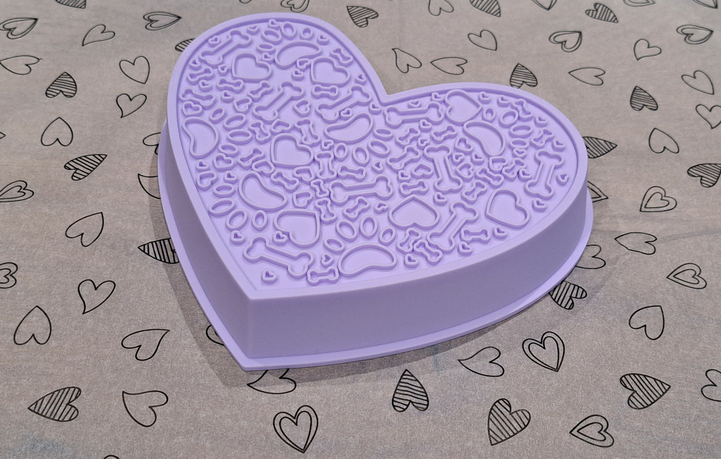 Slow Feeder Bowl 2 in 1 - Heart Lilac