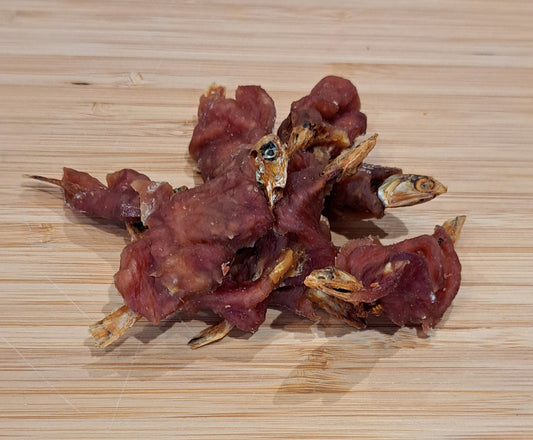Treats - Duck Wrapped Sprats 40g