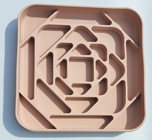 Slow Feeder Bowl - Geometric Dusty Pink