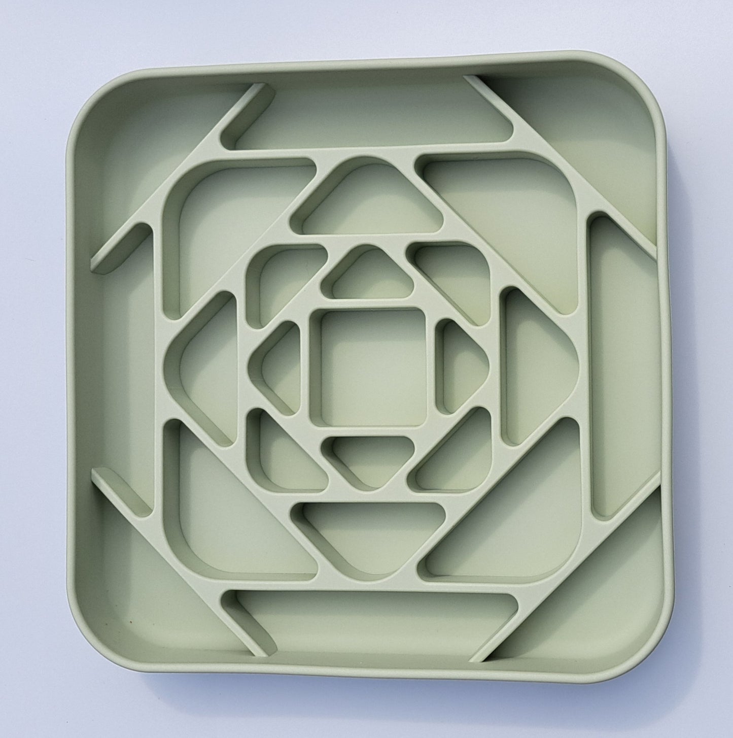 Slow Feeder Bowl - Geometric Willow Tree Green