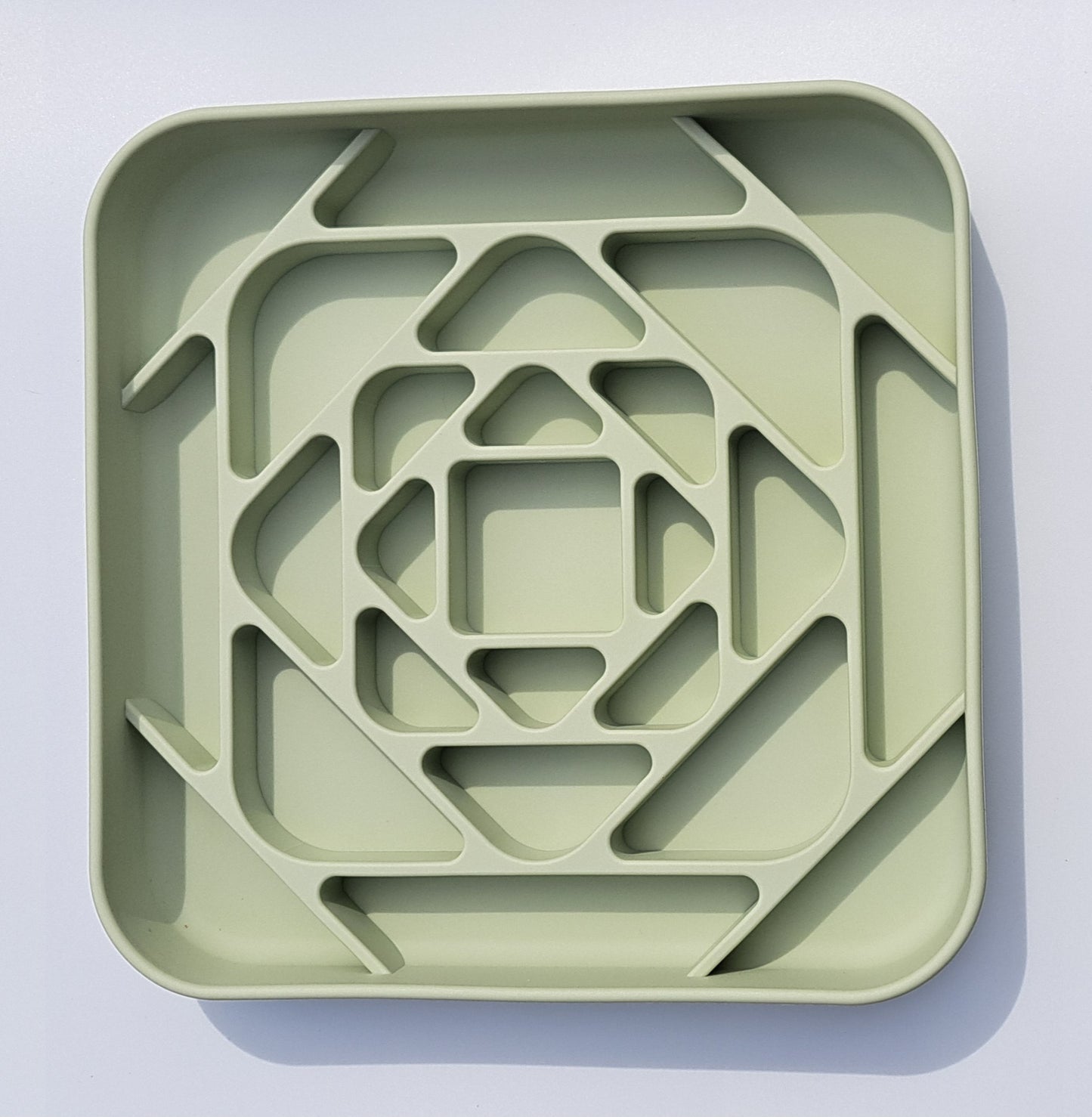 Slow Feeder Bowl - Geometric Willow Tree Green