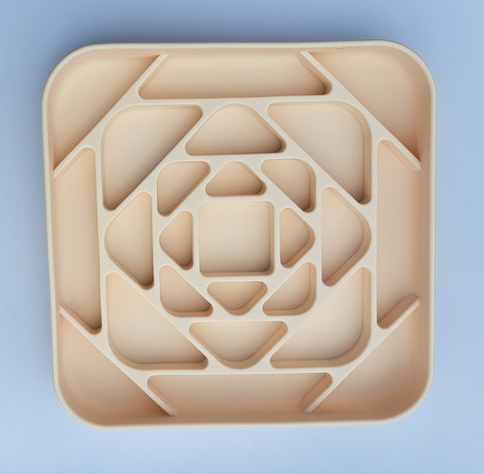Slow Feeder Bowl - Geometric Buttercream