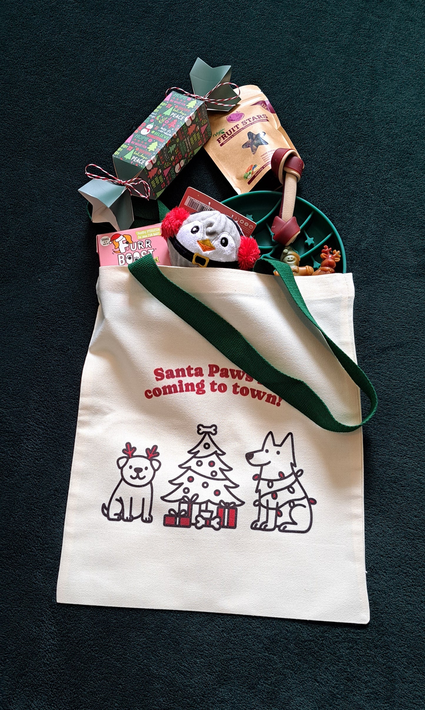 Christmas Santa Paws Hamper - Personalised with a Christmas Decoration